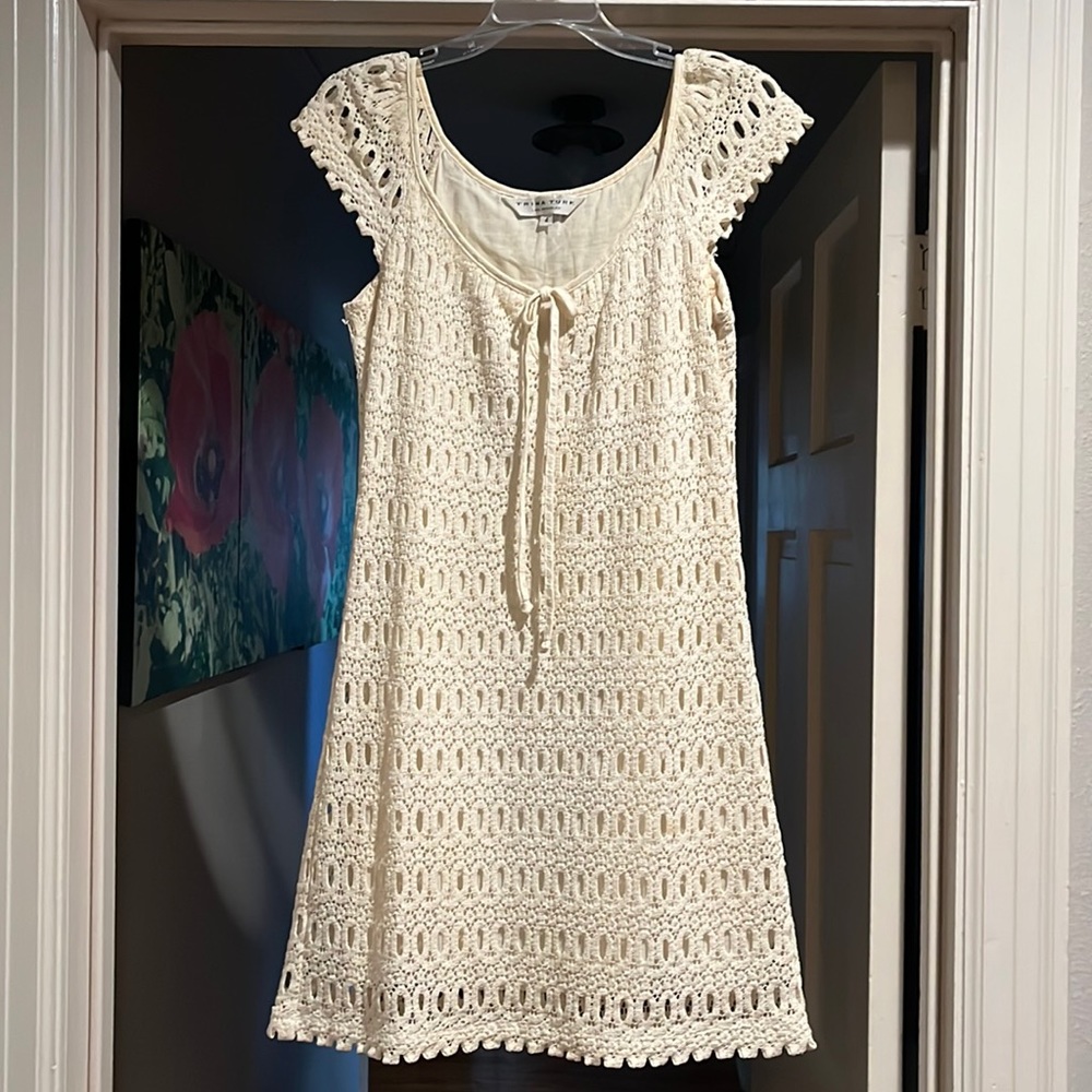 Trina Turk crochet short sleeve dress